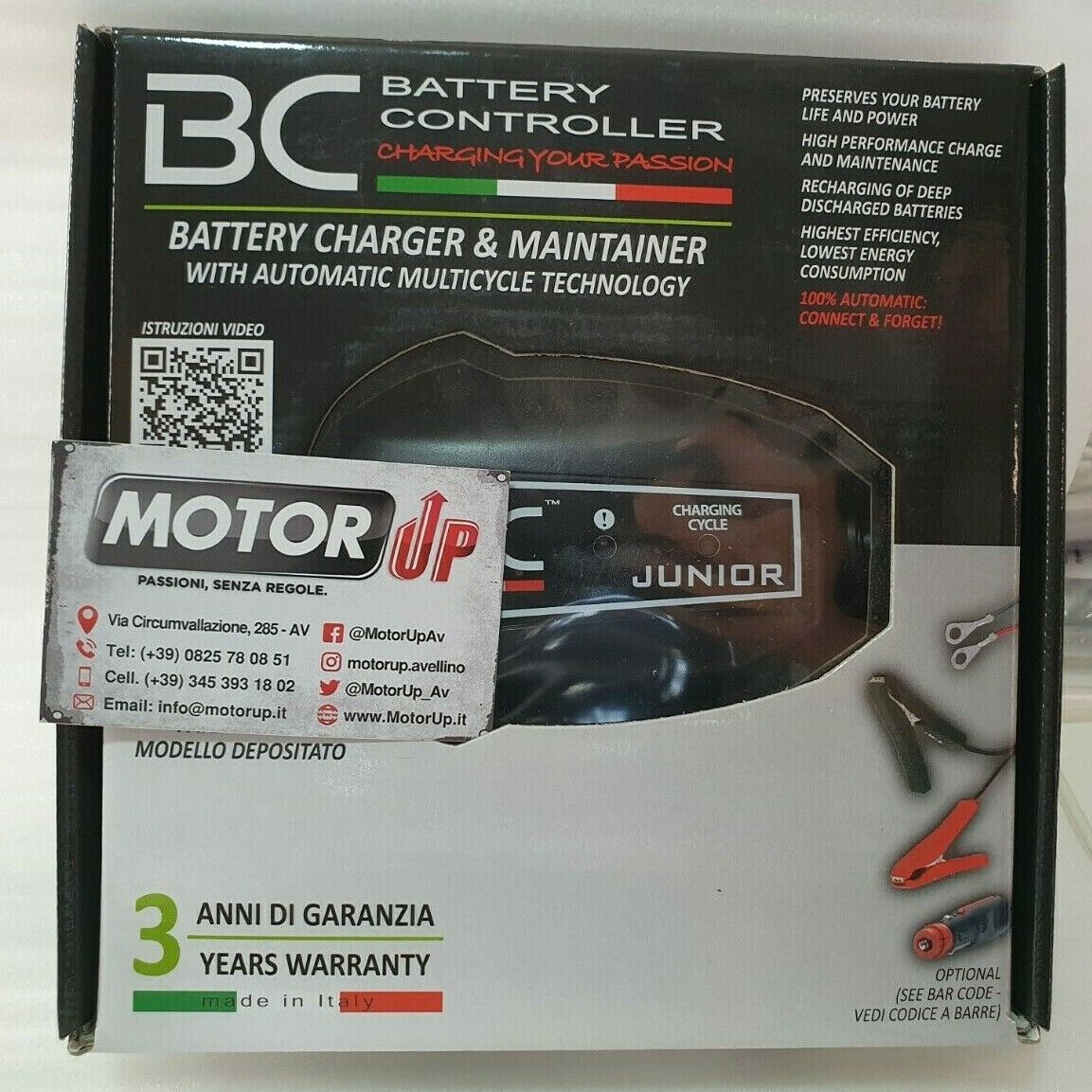 CARICABATTERIA BC BATTERY CONTROLLER JUNIOR BATTERY CHARGER MOTO SCOOTER –  MotorUP